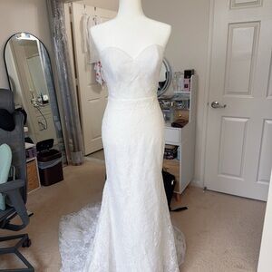 Jenny Yoo White Strapless Wedding Dress